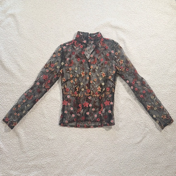 Donna Mizani | Tops | Donna Mizani Seethrough Long Sleeve Size
